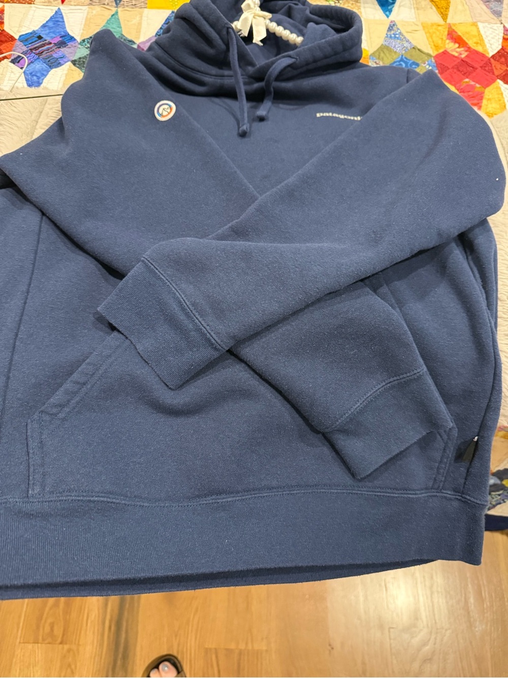 Men's Navy Blue Patagonia Hoodie Sweatshirt - Pullover Hoodie, M